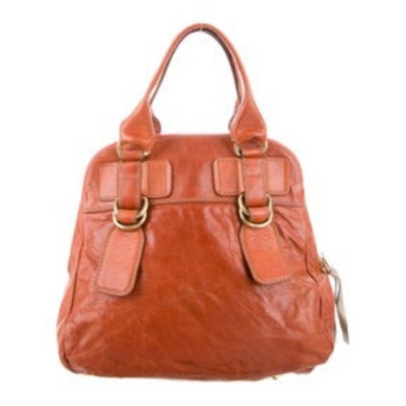 Chloe Vintage Quilted Bay Large Leather Bag in Whiskey Orange - Picture 2 of 15